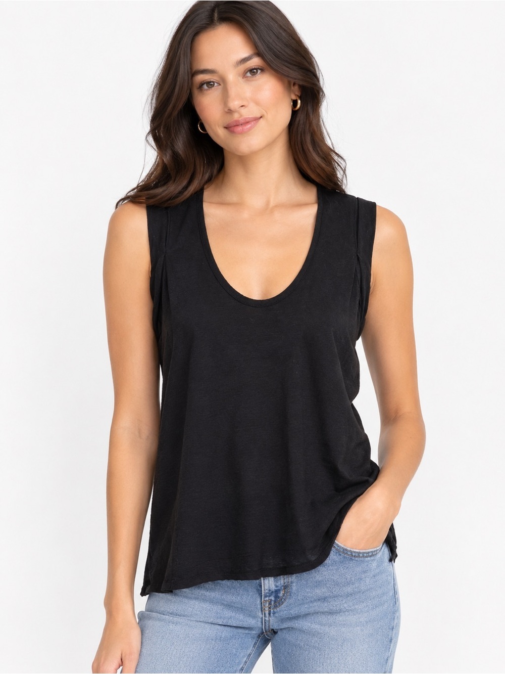 Wilfred super soft Black Scoop Neck Tank Top